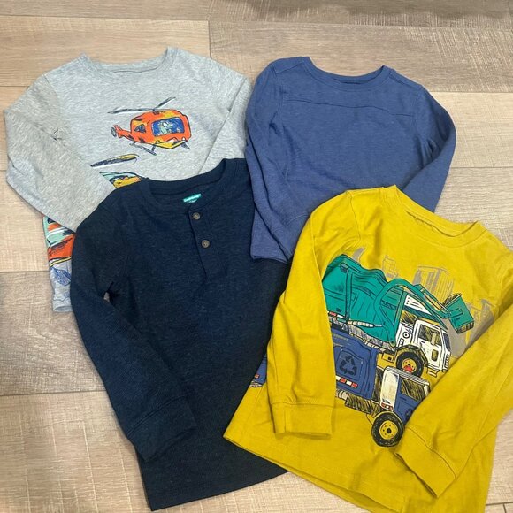 OSHKOSH OLD NAVY BOYS LOT 4T SHIRTS YELLOW BLUE - Picture 1 of 13